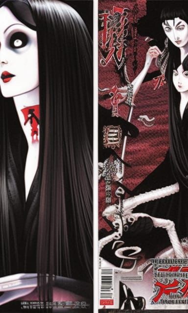 Morticia Addams in Junji Ito and Giger Style