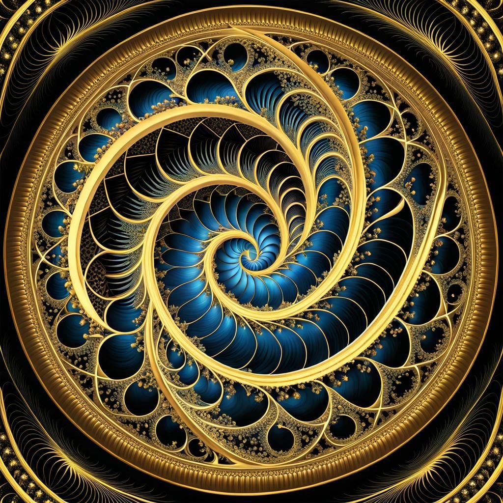 Fractal Golden Spiral: Sacred Geometry's Beauty