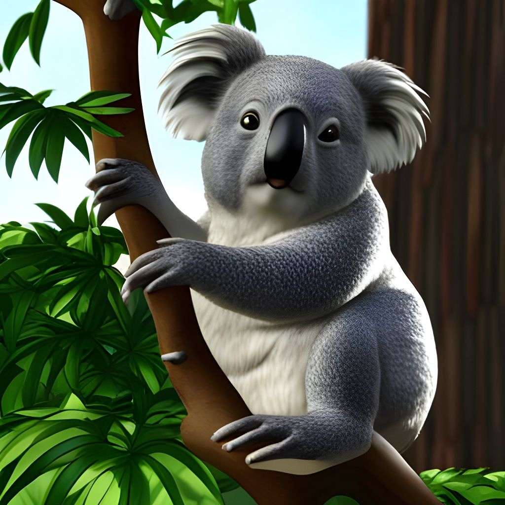 Realistic 8K Image of a Koala Eating