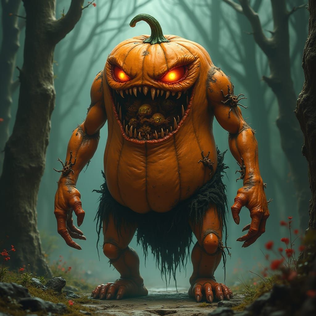 Anthropomorphic Pumpkin Creature of Halloween Curse