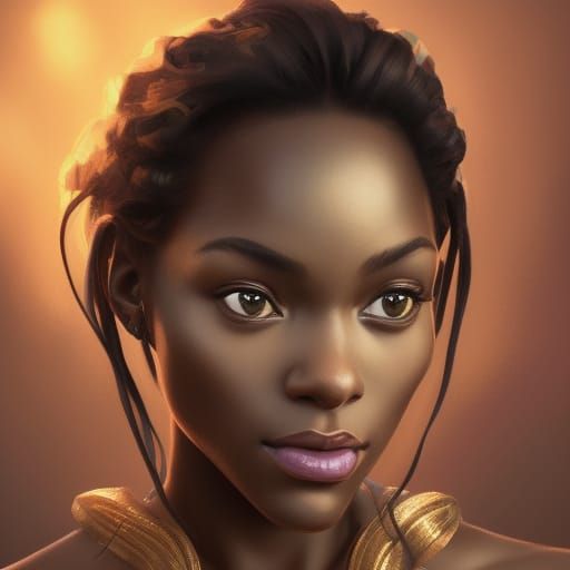 Princess Tiana Portrait in Hyperdetailed Style