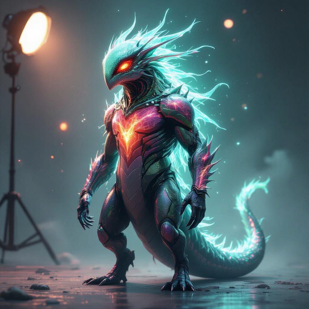 Breathtaking Crystal Creature With Gamma Rays