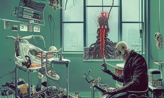 Sinister Dentist Portrait: Heaven and Hell