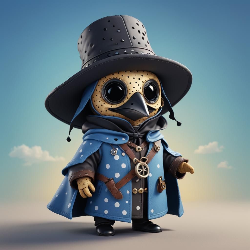 Cute Chibi Plague Doctor in 3D Digital Art