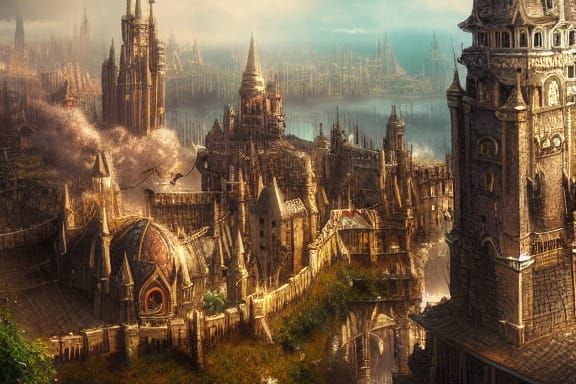 Epic Medieval City: A Fantasy Landscape