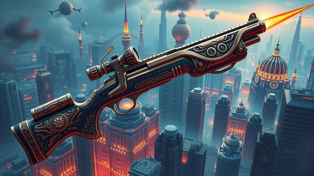 Surreal Cyberpunk Construction Gun Unveils Futuristic Archit...