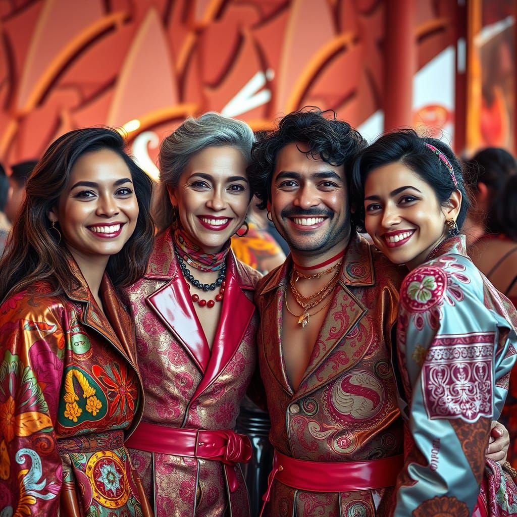 Vibrant People in Love-Inspired Clothing, Photorealistic 8k