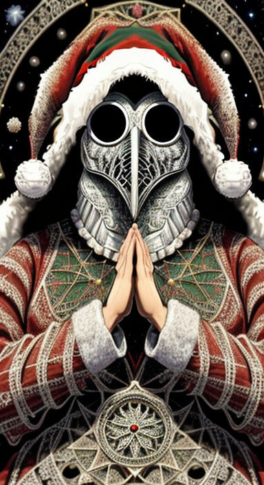 Cosmic Visionary Santa Claus in a Liminal Space Diorama