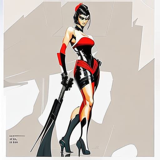 Monochrome Female Portrait in Speedpaint Style