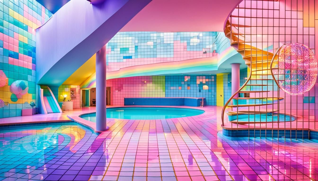 Neon Nostalgia: Dream Pool in Lisa Frank Style