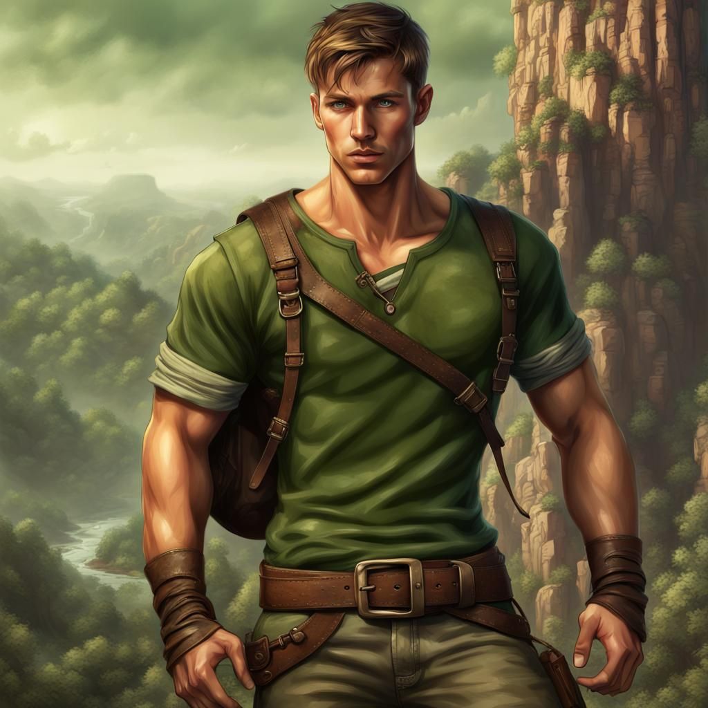 Handsome Young Adventurer in Fantasy Concept Art