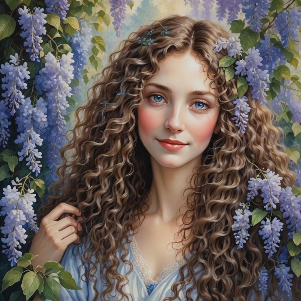 Renaissance Portrait: Beautiful Lady with Blue Eyes