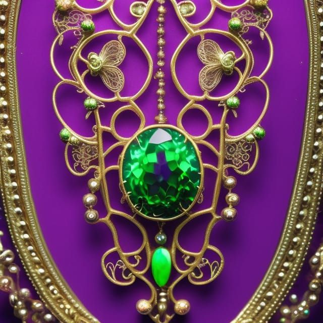 Art Nouveau Alien in Gemstone Ballroom