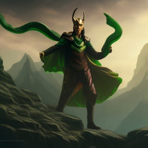 Detailed Matte Painting of Loki in 8k Resolution