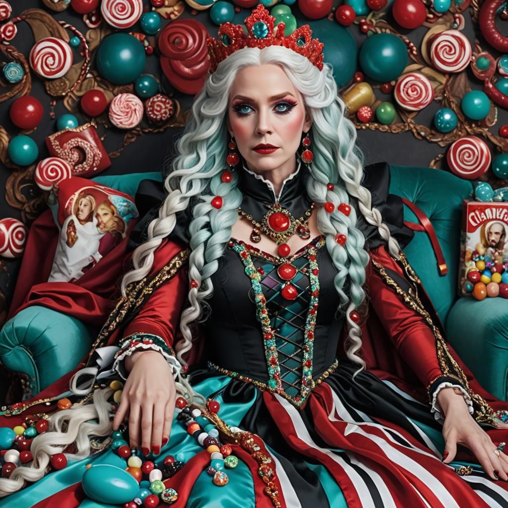 Hyperreal Candyland Queen with Candy Crown