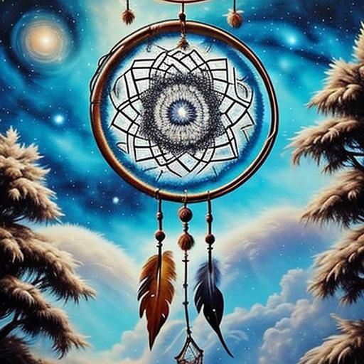 Dream Catcher Against Galaxy Sky