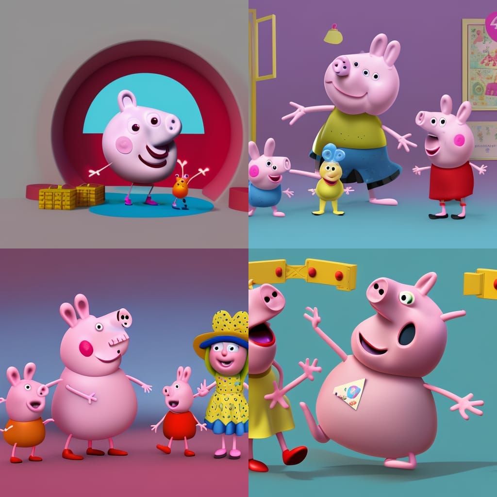 Peppa Pig Reimagined as Pixar 3D Digital Art
