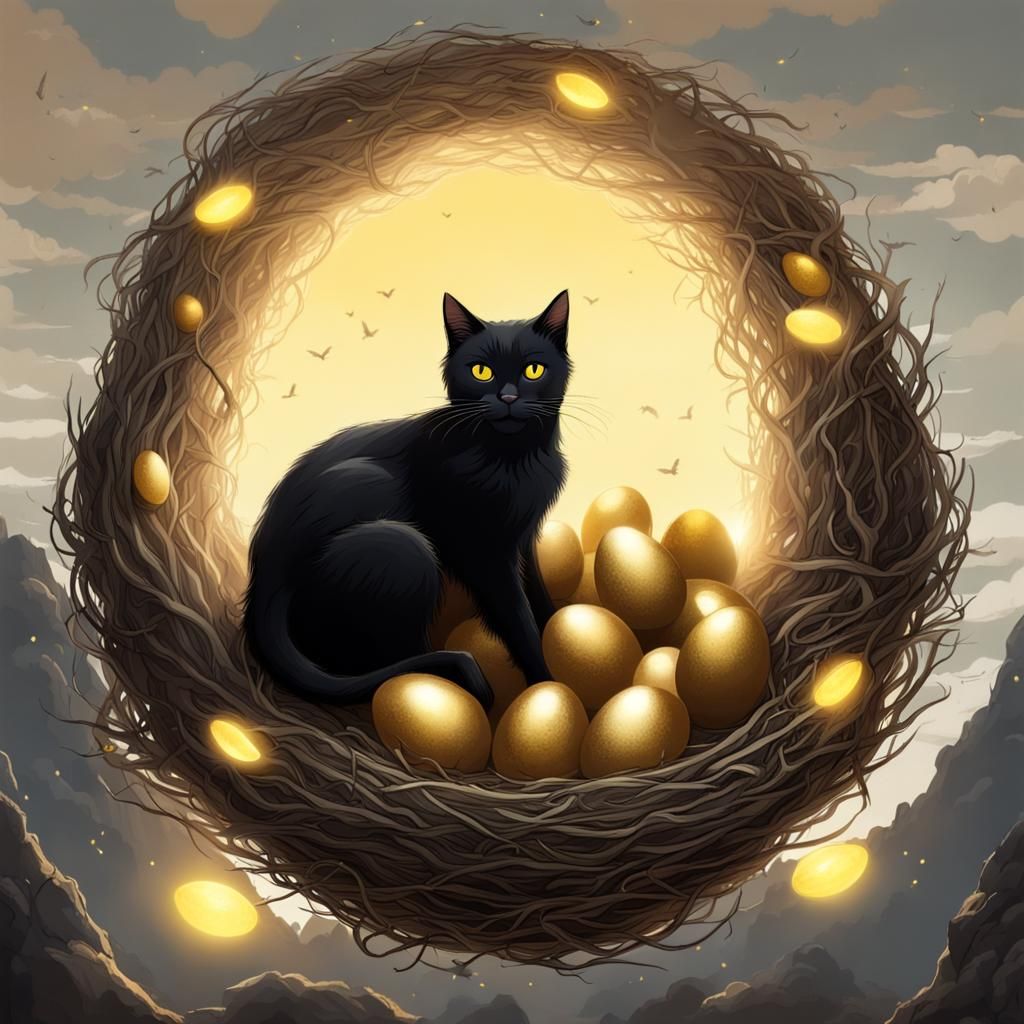 Black Cat's Golden Flight to the Sun