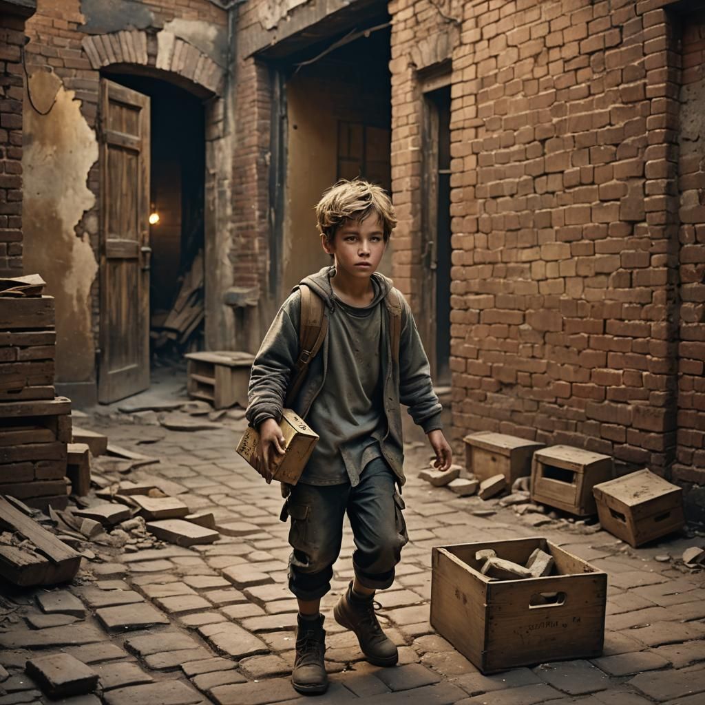 Boy with Golden Light: Matte Painting in High Fantasy Style