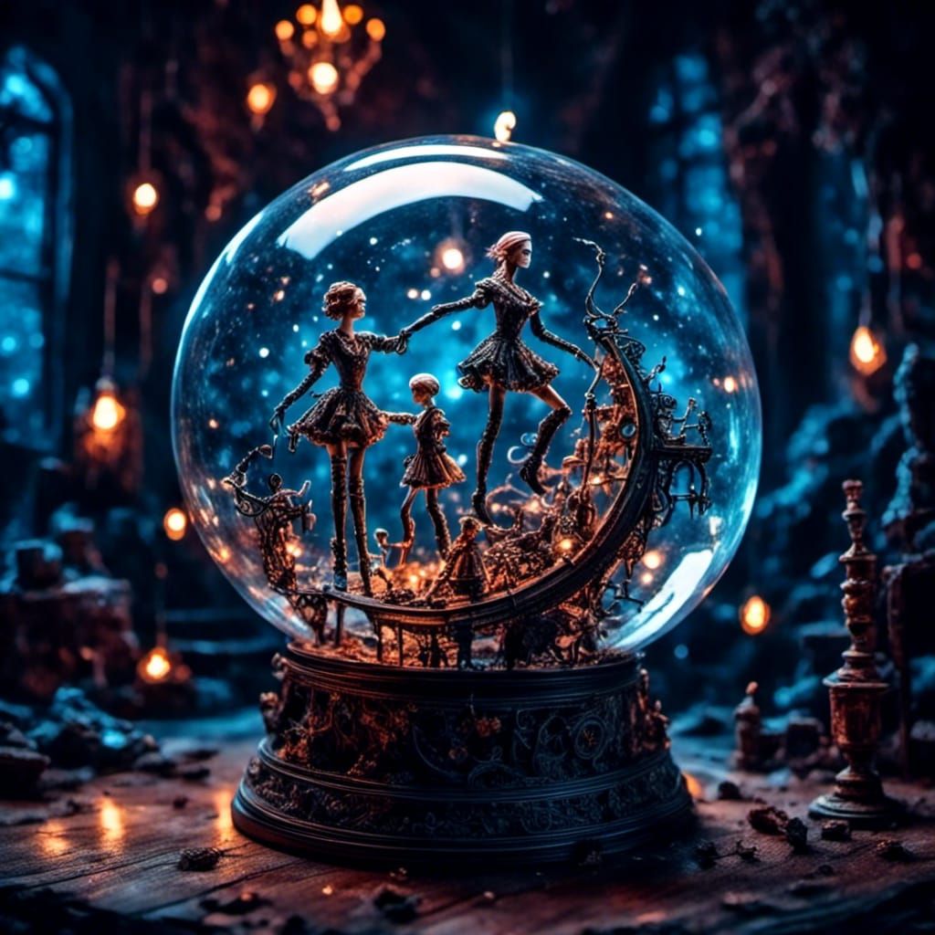 Clockwork Marionette Performance in Magic Glass Ball