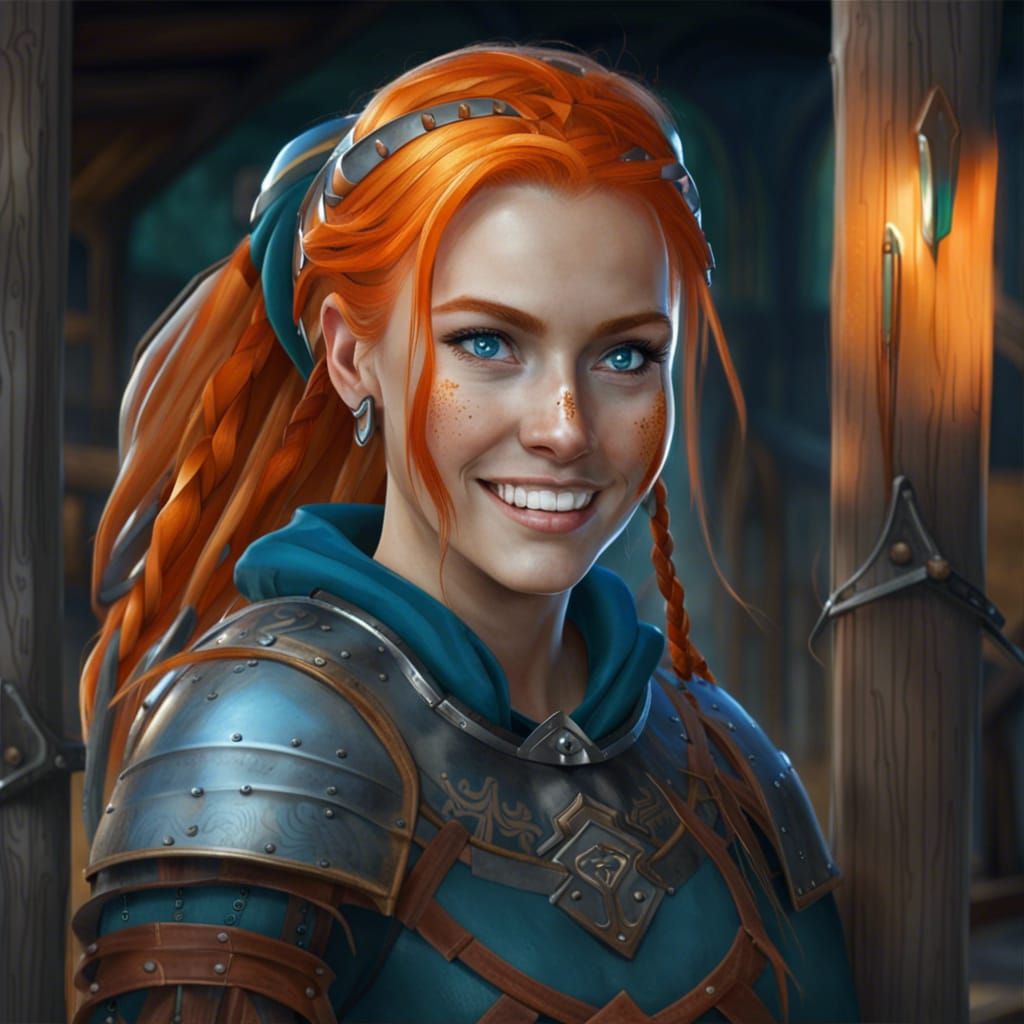 Young Nordic Seer in Viking Armor Painting