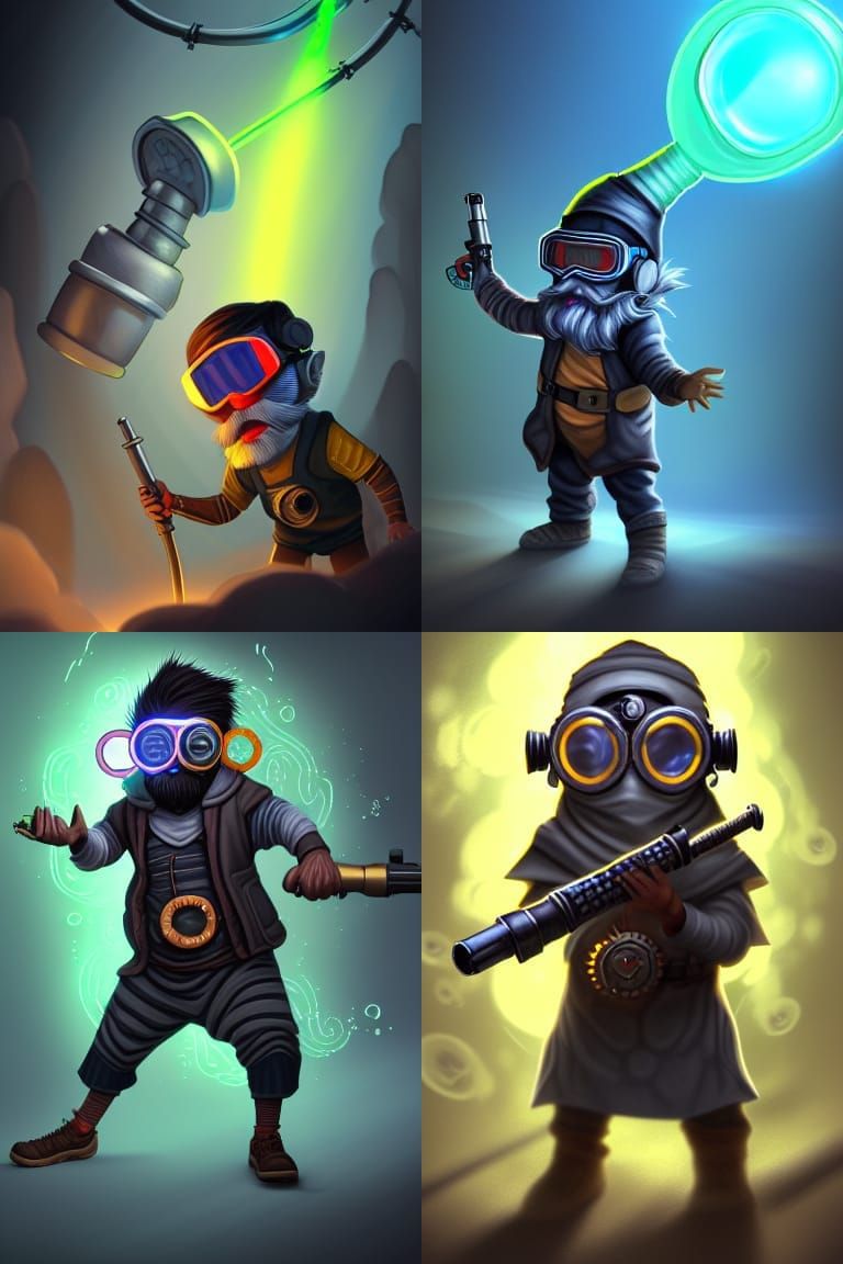 Gnomish Sci-Fi Character Concept Art