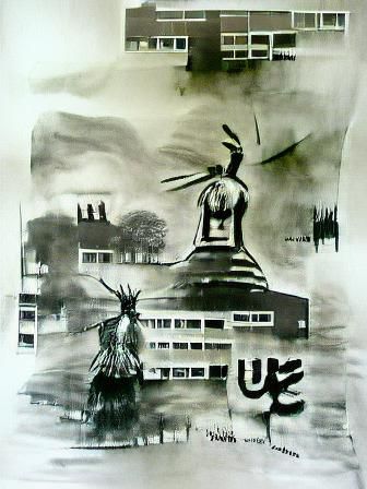 Sumi-e Painting: Liberty in Manchester University Estate