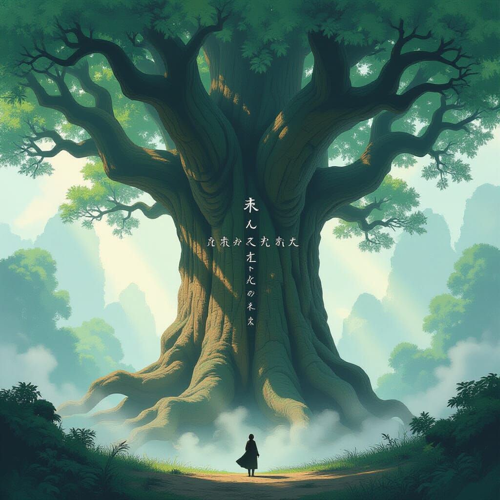 Colossal Ancient Tree in Ethereal Forest