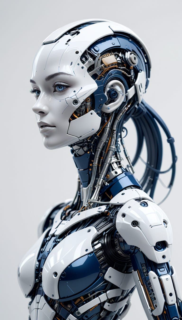 Ultra-Detailed 3D Robot Female in Sci-Fi Concept Art