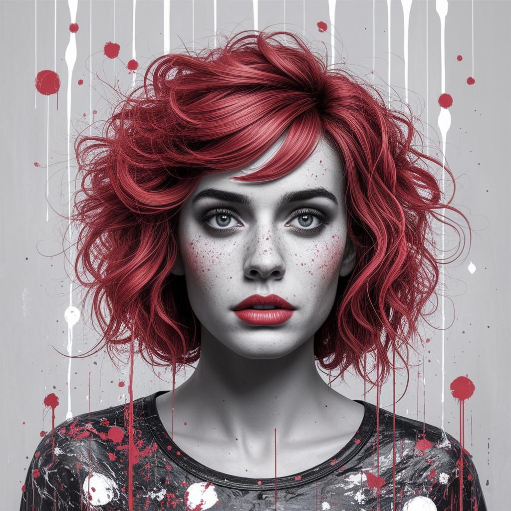 Abstract Scarlet Texture with Photoillustration Style