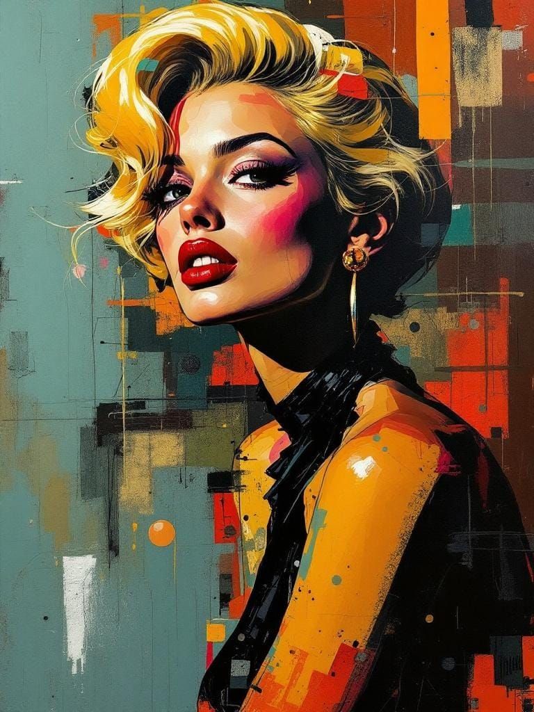 Jazz Age Pin-Up in Expressive Collage Style