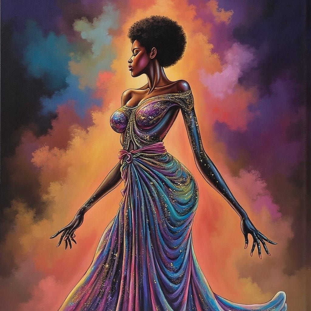 Translucent Driada Enchantress in High-Tech Style