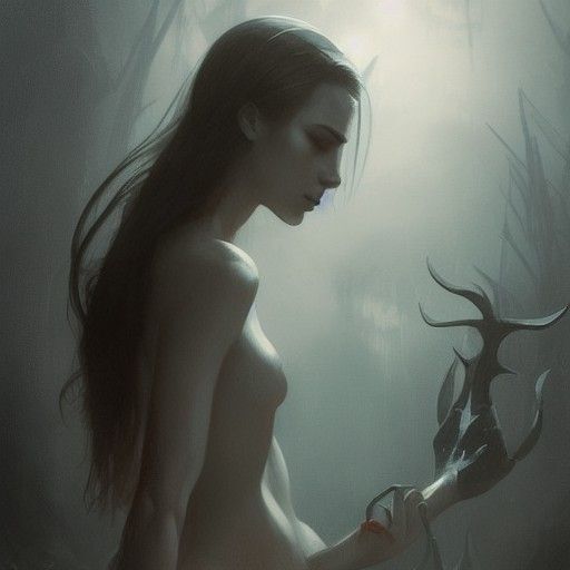 Sinister Nymph in Fantasy Art Style