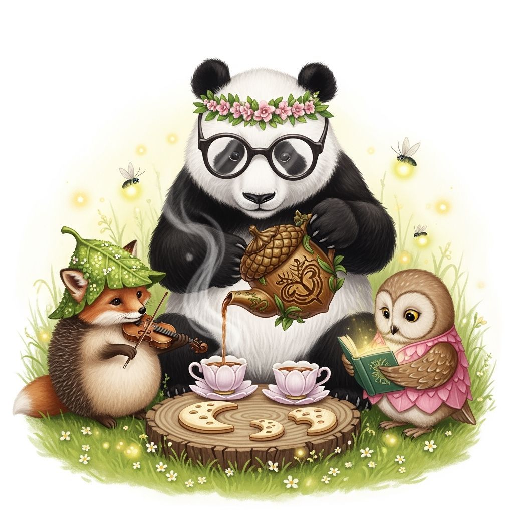 Panda's Enchanting Woodland Tea Party
