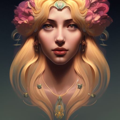 Virgo Goddess Portrait in Dynamic Lighting