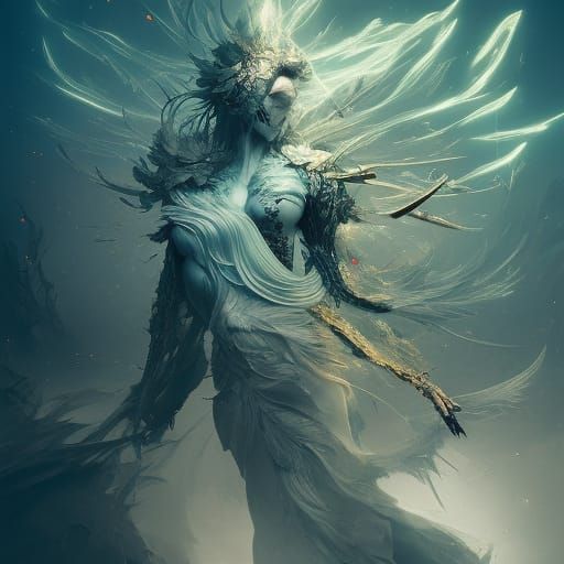 Dark Fantasy Warrior in Emerald Armor, Digital Art