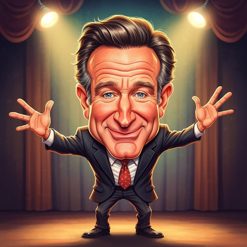 Humorous Robin Williams Caricature Portrait
