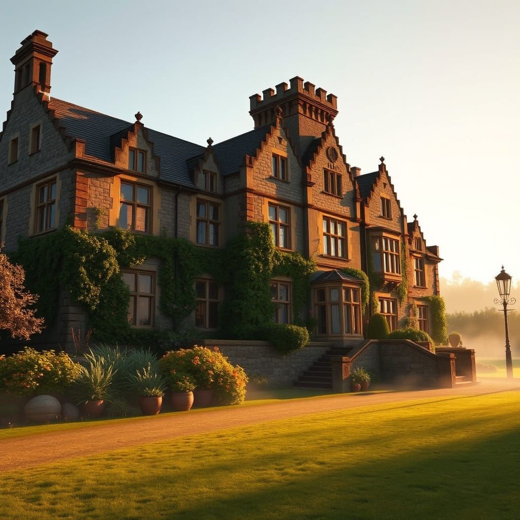 Majestic Holdernesse Hall on Lower Gill Moor, Basked in Gold...