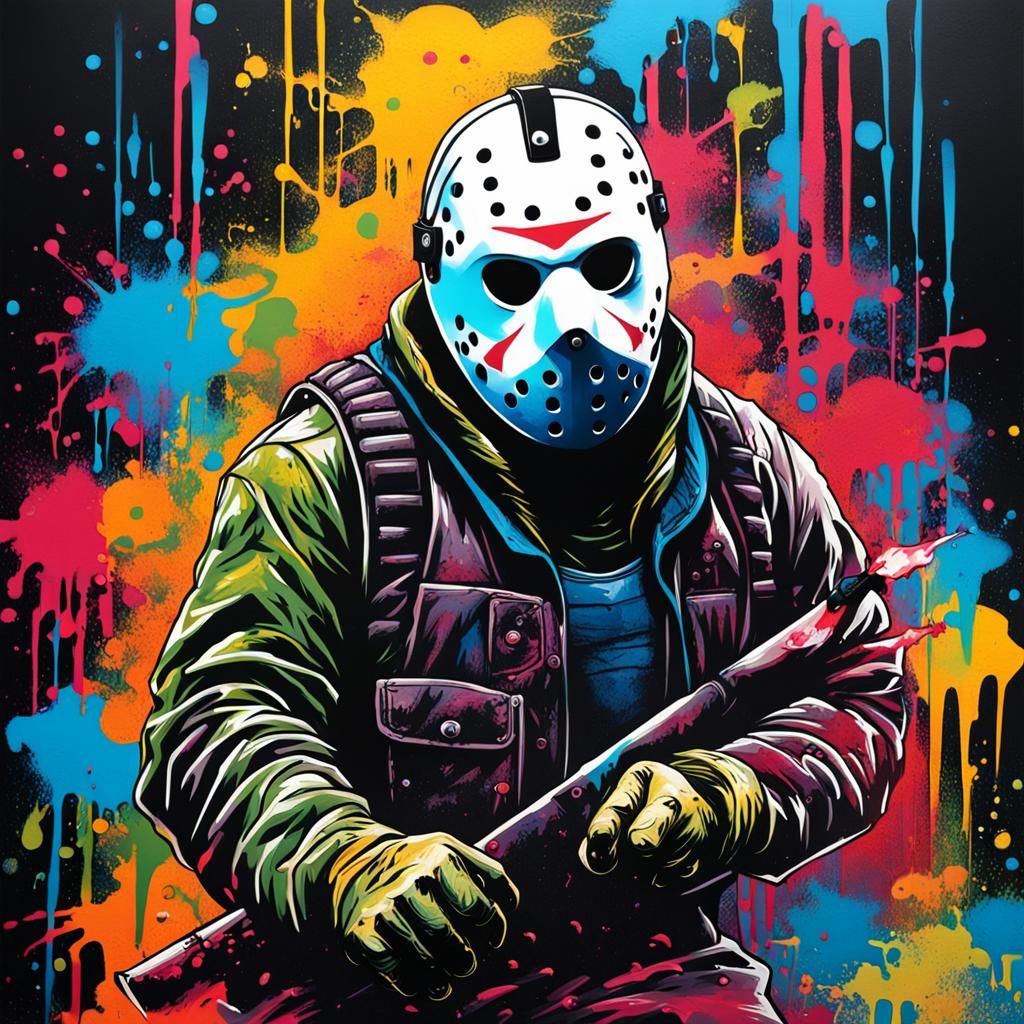 Jason Voorhees Graffiti Art in Splash Style