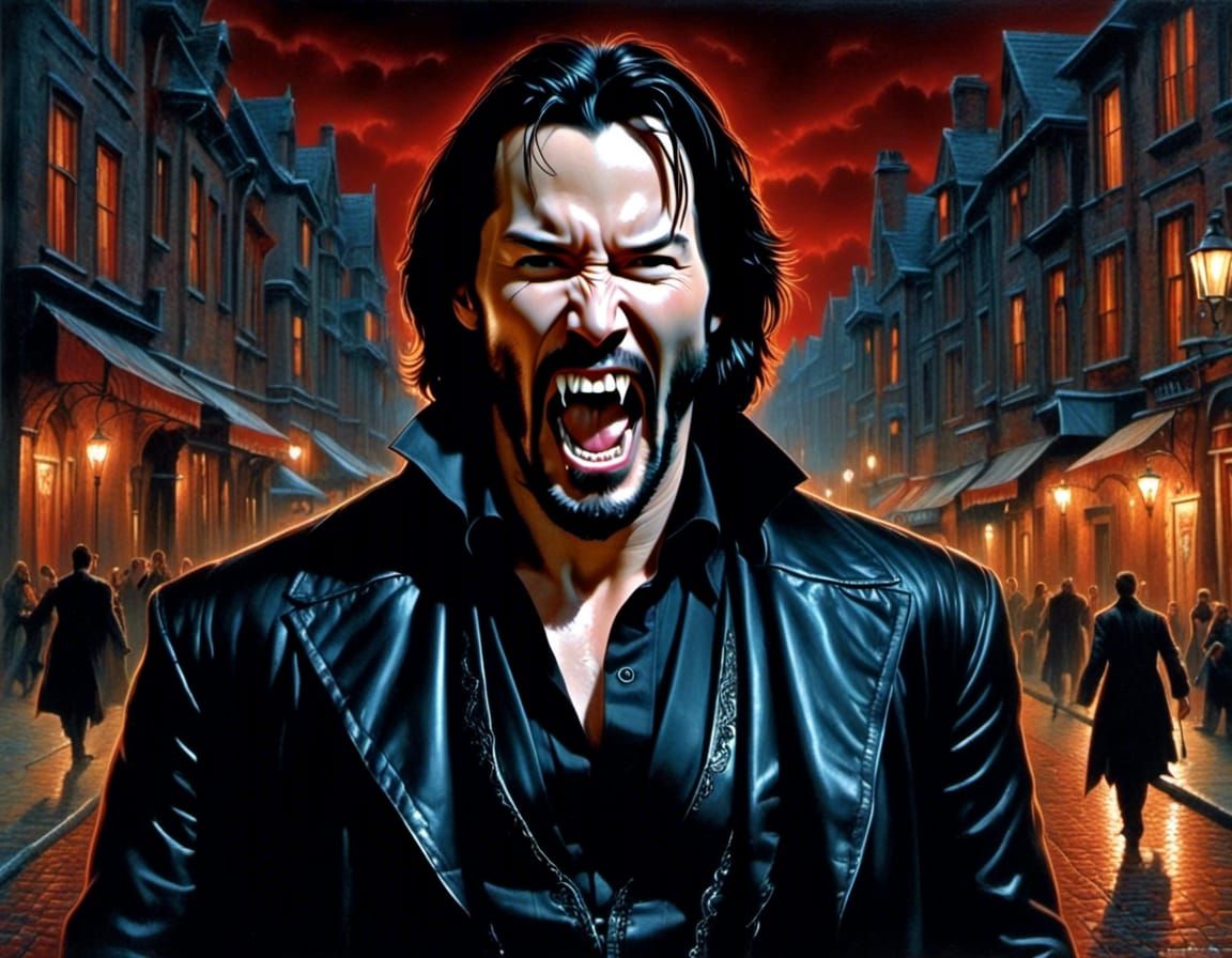 Keanu Reeves as Vampire with Long Fangs