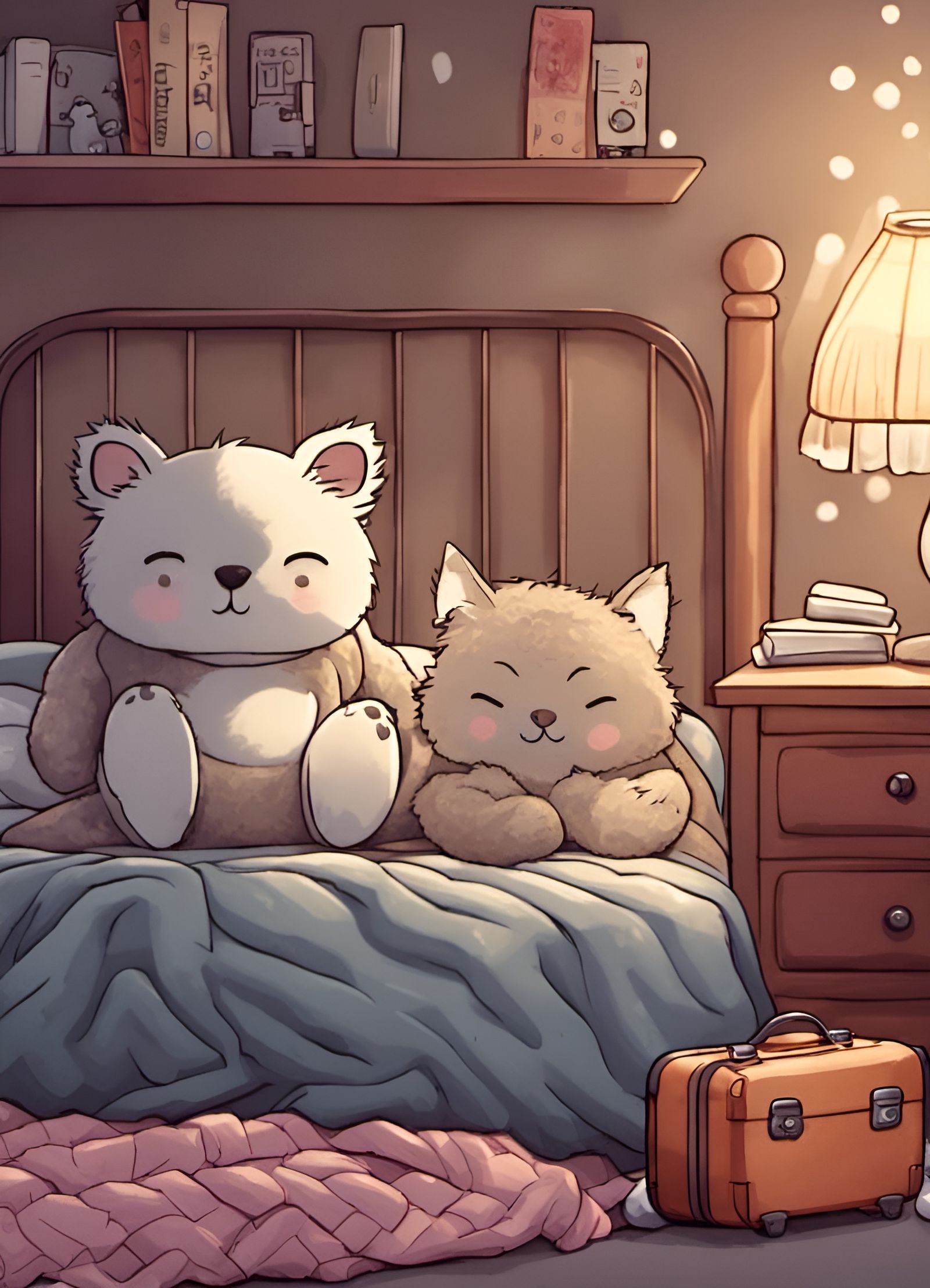 Chibi cat & koala sleeping