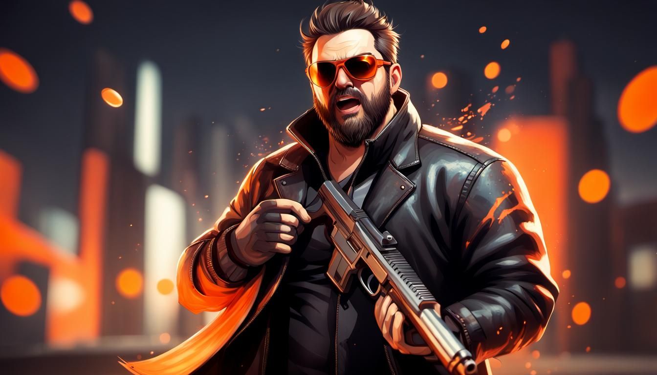 Video Game Character Concept: Overweight Man with Shotgun