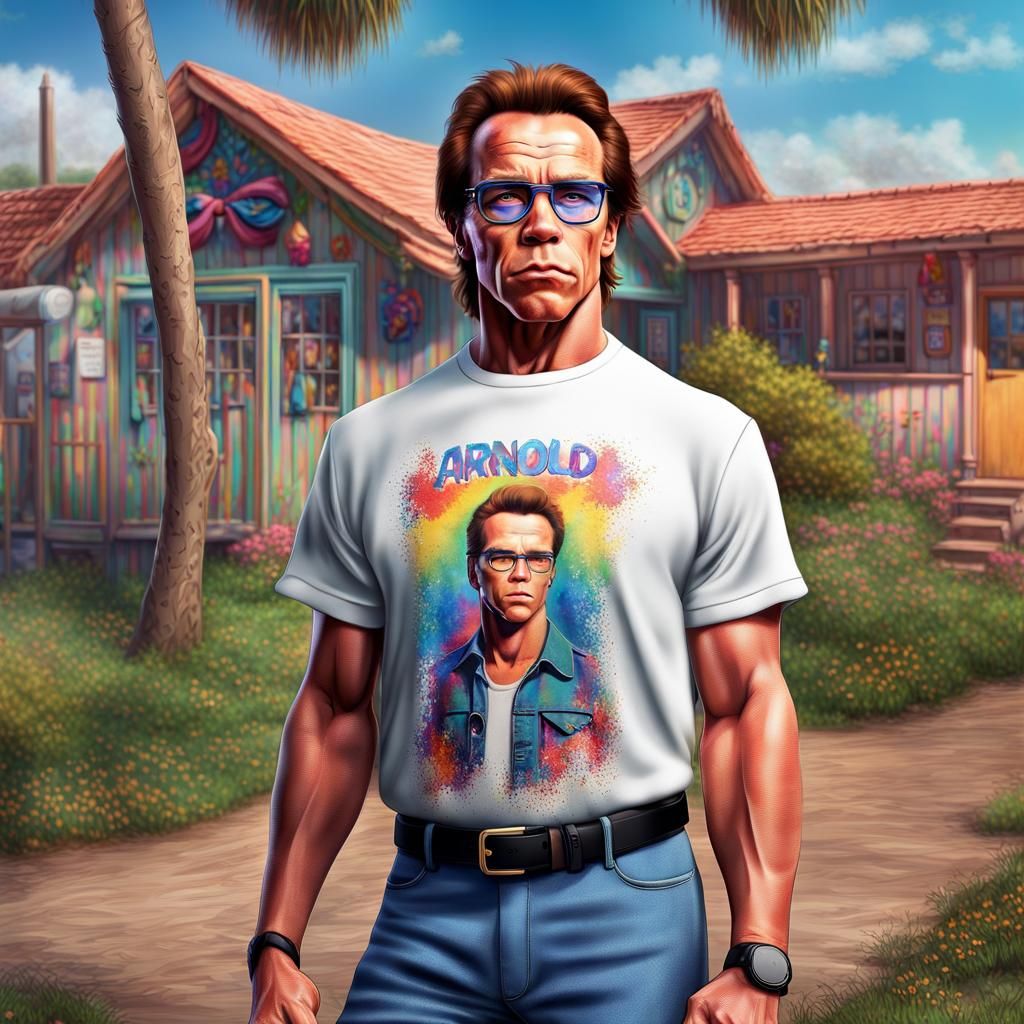 Arnold Schwarzenegger as Skinny, Nerdy Teen in HDR