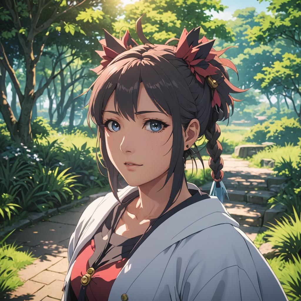 Anime Girl in Cel-Shaded Manga Style