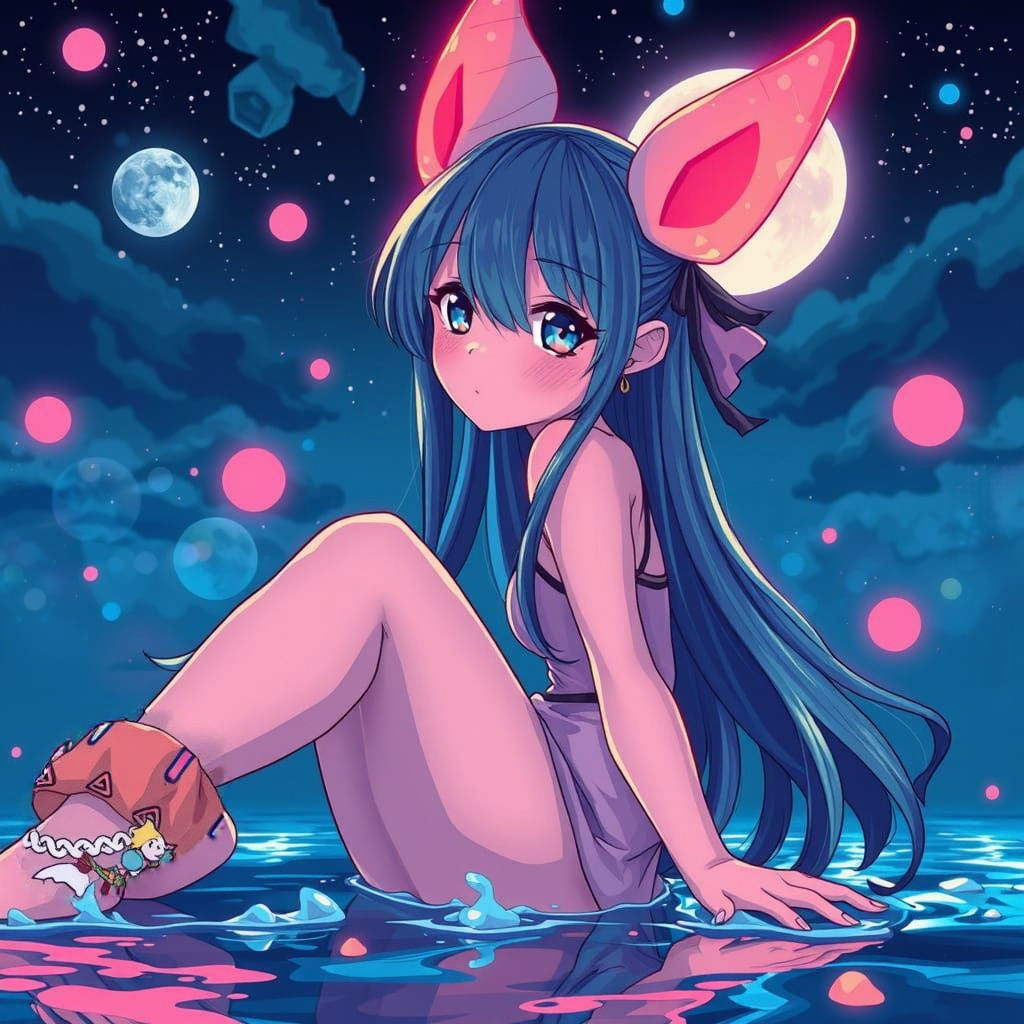 Nymphef in Vibrant Cel-Shaded Manga Style