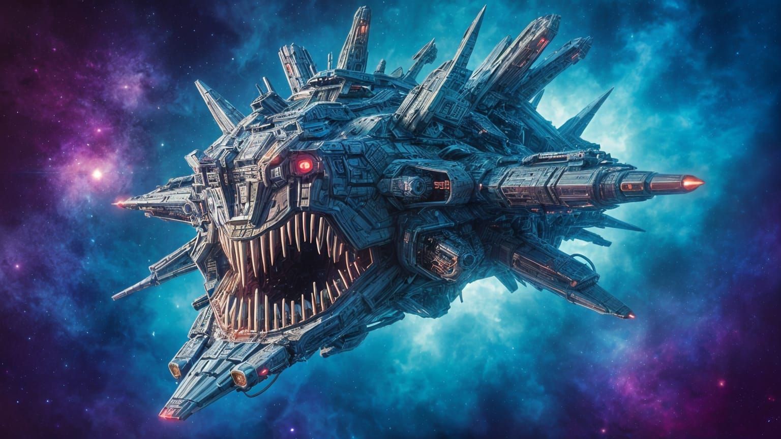 Cyberpunk Space Cruiser in Stunning 32K Detail