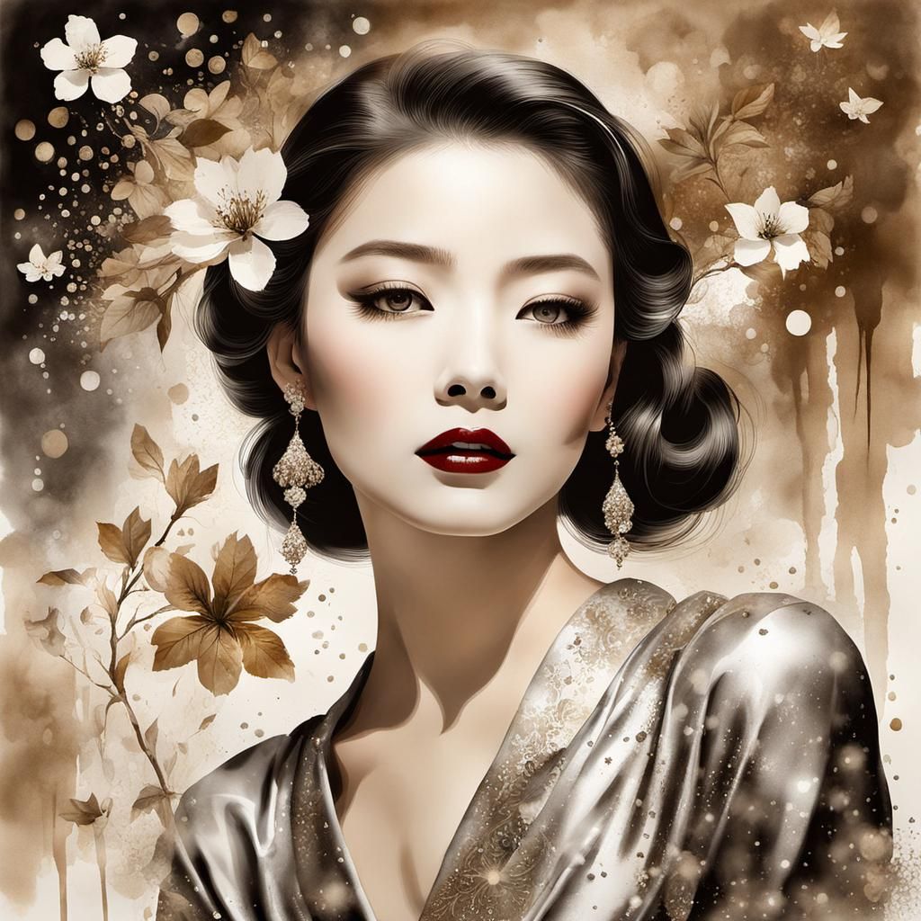 Sumi-e Portrait: Convulsive Beauty in Bauhaus Style