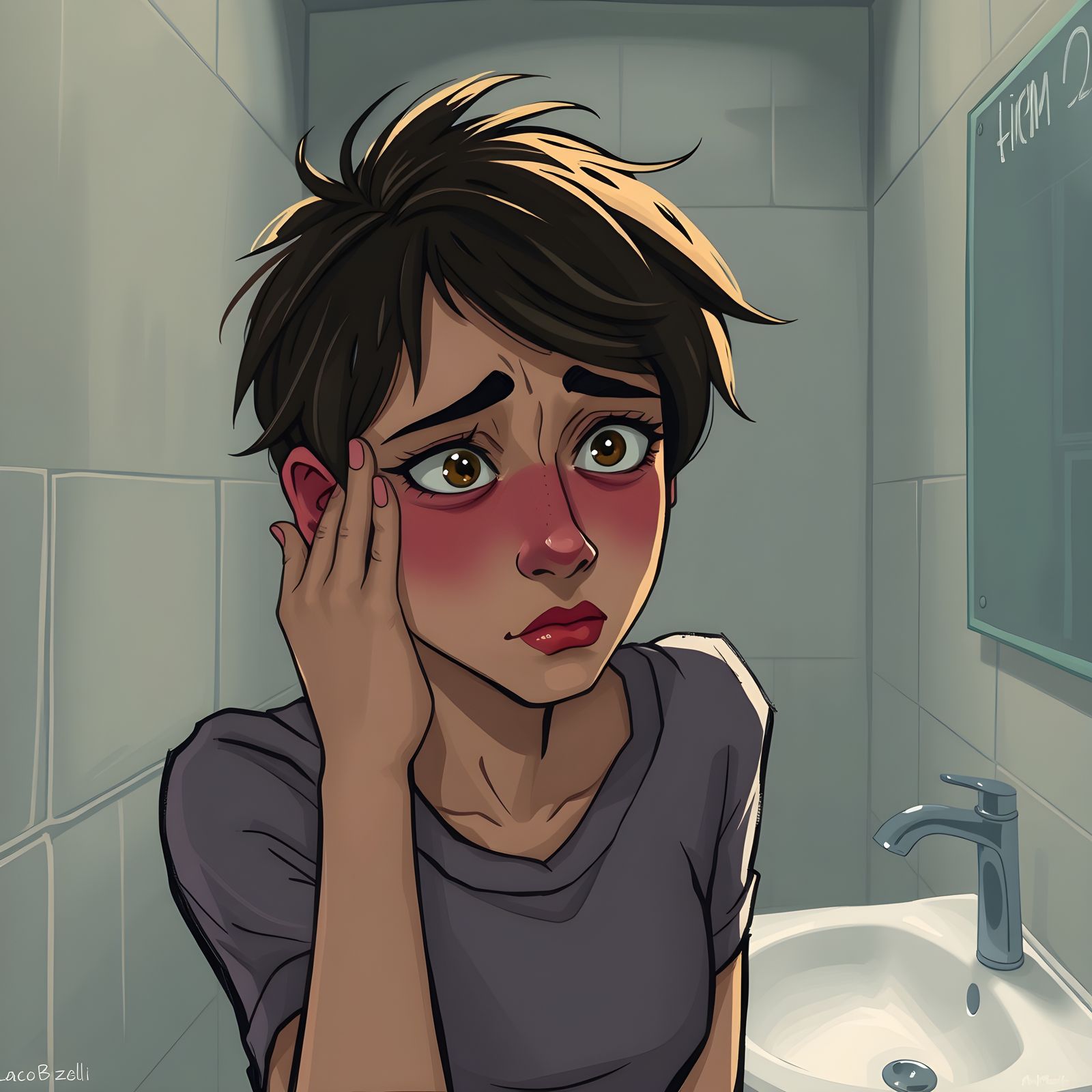 Becky's Peroxide Mishap: An AI Generated Image