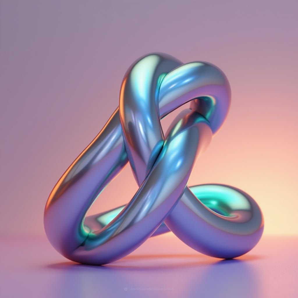Reflective Metallic Möbius Strip in a Futuristic Style