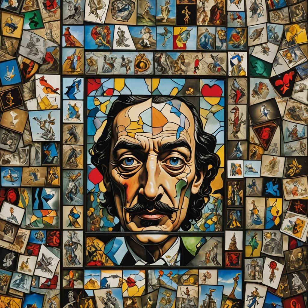 Surreal Stained Glass Tarot Cards in Dali Style